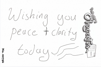 Written text: Wishing you peace and clarity today~